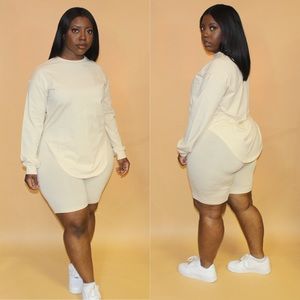 Long Sleeve Biker Short Set